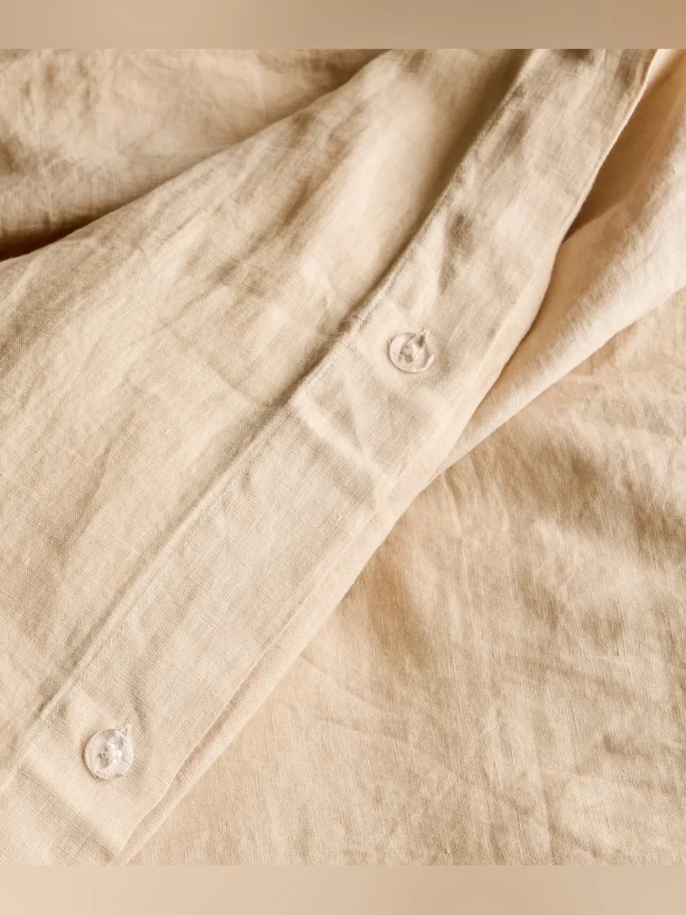 NWT Quince European Linen 1 Piece Duvet Cover, Full/Queen (Oat)